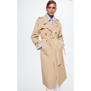 Mango Cotton Classic Trench Coat. NWT
